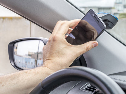 the quad lock universal car mount is perfect for using apps like waze in your car
