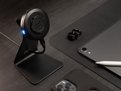 quad lock wireless charging head on desk mount