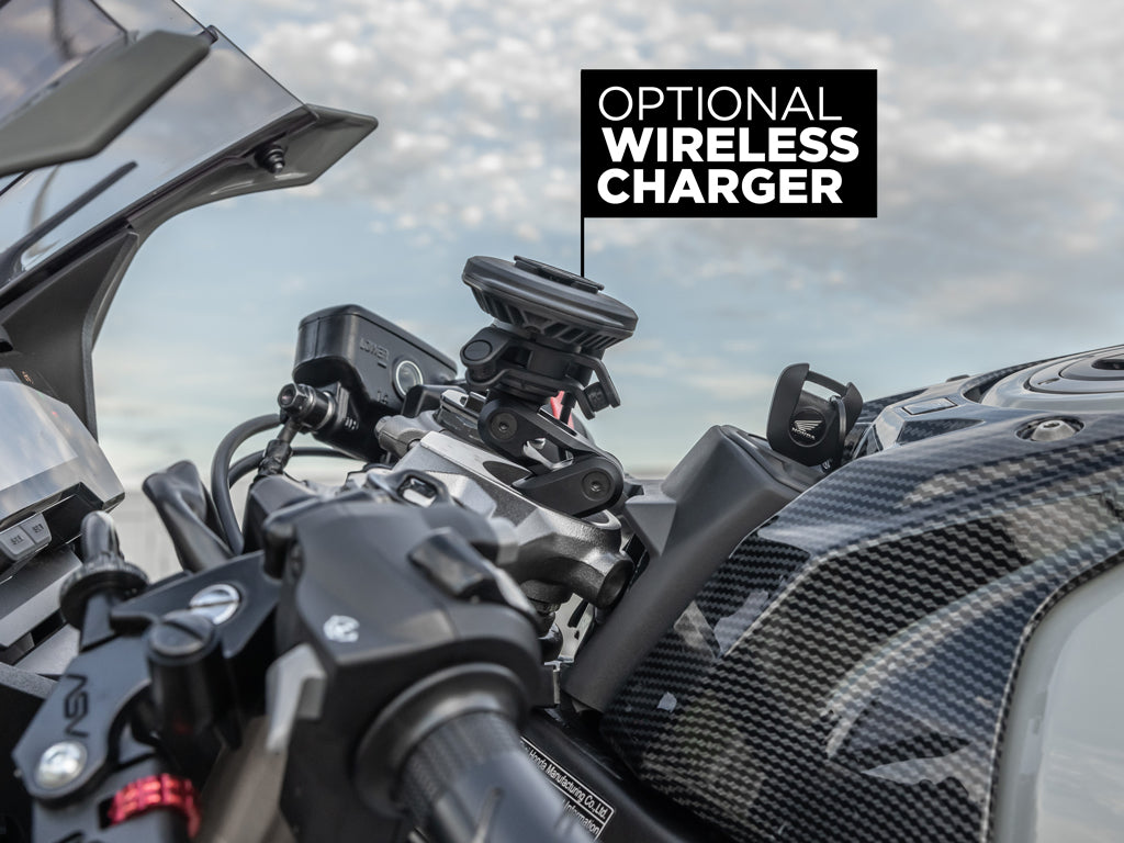 Quad Lock Fork Stem Mount PRO with Vibration Dampener and Wireless Charger