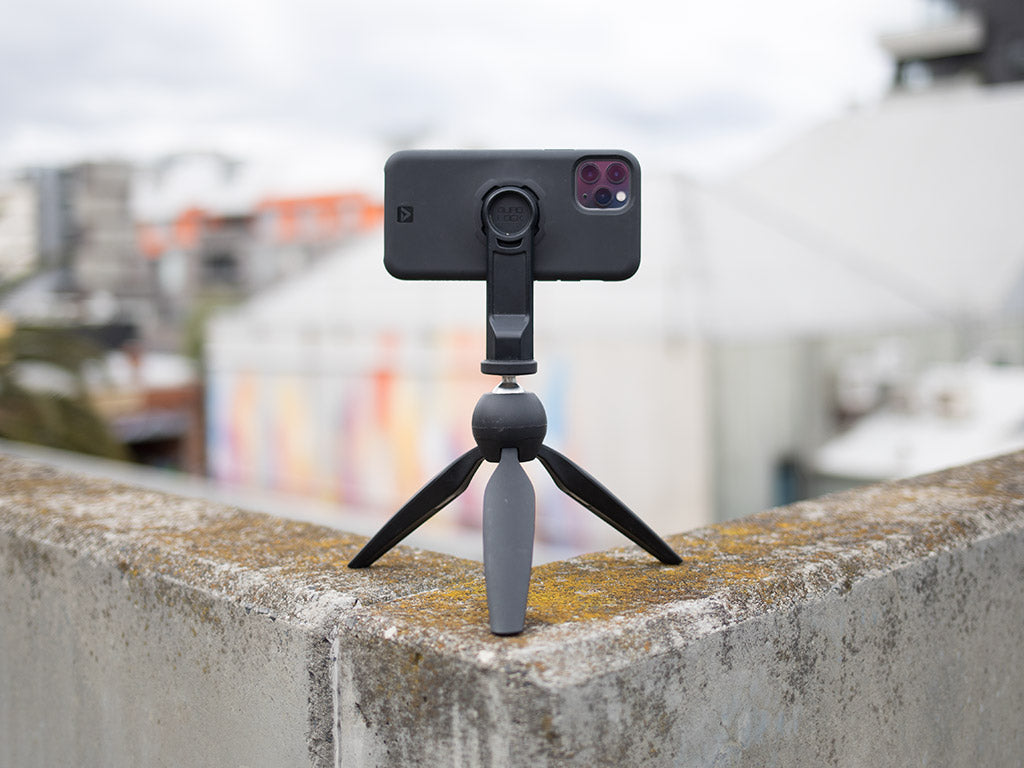 iphone 11 pro with quad lock tripod adaptor kit